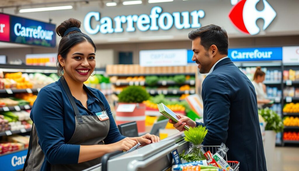 servizio clienti, banco, Carrefour, addetto, lavoro